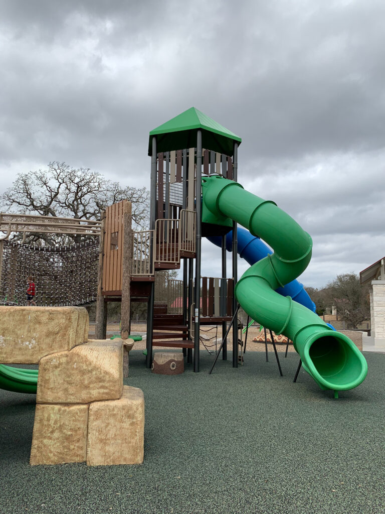 Slide and play structure at Garey Park