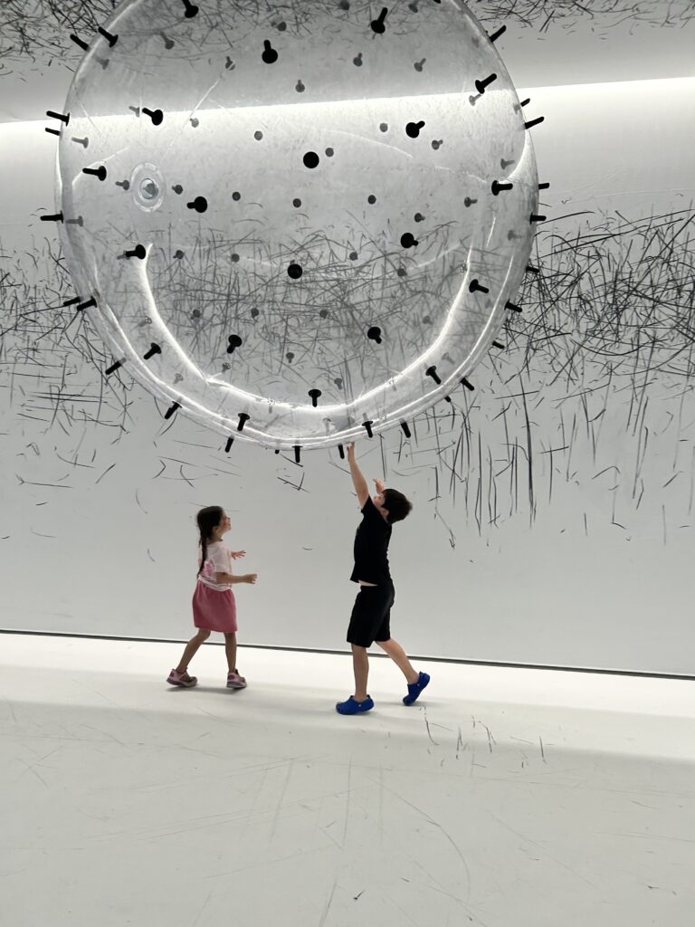 giant helium balloon with charcoal